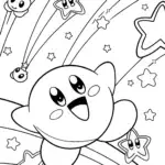 Kirby’s Starry Night Adventure Coloring Page