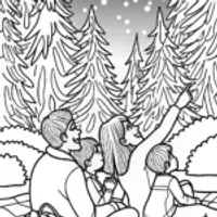 Summer Stargazing Family Coloring Page