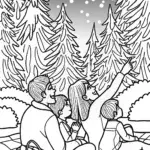 Summer Stargazing Family Coloring Page