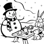 Snowman Tea Party with Friends