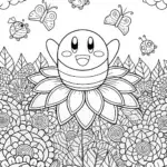 Kirby’s Flower Garden Adventure Coloring Fun