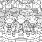 Ninja Tea Time with Friends in a Serene Garden