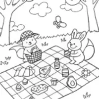 Whimsical Spring Picnic with Squeaky the Squirrel and Benny the Bunny