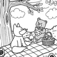 Rainbow Friends Picnic with Bear and Dog