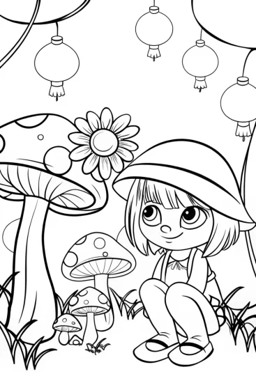 A coloring page of Gabby’s Enchanted Garden Adventure Coloring Fun