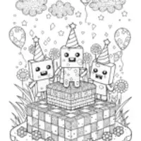Creeper’s Garden Party Celebration Coloring Page