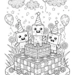 Creeper’s Garden Party Celebration Coloring Page