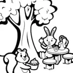 Whimsical Tea Party with Benny the Bunny and Friends