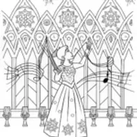 Elsa’s Enchanted Ice Music Concert Coloring Page