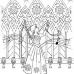 Elsa’s Enchanted Ice Music Concert Coloring Page