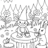 Gnome’s Magical Tea Party with Friends in the Garden