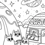 Cosmic Cat Café Adventures: A Coloring Journey