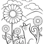 Whiskers the Cat in a Flower Wonderland