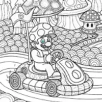 Toad’s Mushroom Kingdom Race Adventure Coloring Fun