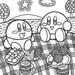 Kirby’s Picnic Adventure Fun Coloring Page