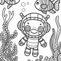 Axolotl Adventurer in the Colorful Underwater World