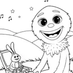 Huggy Wuggy’s Magical Music Box Coloring Page