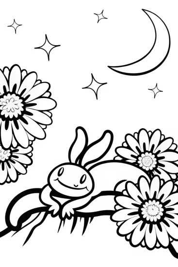 A coloring page of Axolotl Stargazer Coloring Page