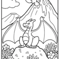 Charizard’s Fiery Lava Expedition Coloring Page