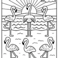 Flamingo Yoga Retreat Coloring Page