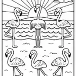 Flamingo Yoga Retreat Coloring Page