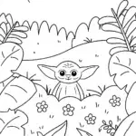 Baby Yoda’s Garden Adventure Coloring Fun