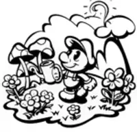 Luigi’s Colorful Mushroom Garden Adventure