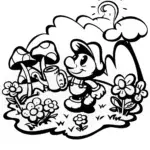 Luigi’s Colorful Mushroom Garden Adventure