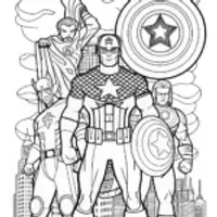 Captain America and the Heroic Team-Up Coloring Page