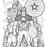 Captain America and the Heroic Team-Up Coloring Page