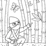 Ninja in Training Amidst Bamboo and Nature