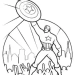 Captain America’s Shield Throwing Challenge Coloring Page