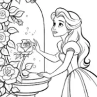 Belle in the magical rose garden