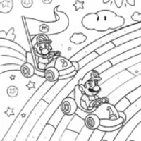 Rainbow Road Race with Mario and Luigi