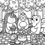 Squishmallows enjoying a picnic day