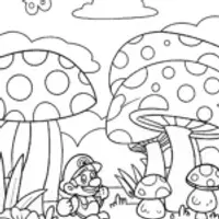 Mario’s Mushroom Garden Adventure Coloring Fun