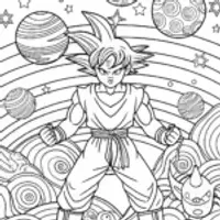 Goku’s Galactic Training Adventure Coloring Fun