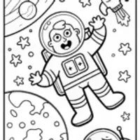 Blippi’s Space Adventure Coloring Page