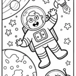 Blippi’s Space Adventure Coloring Page