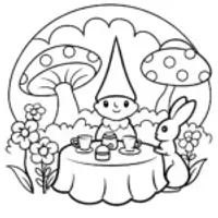 Gnome’s Enchanted Garden Tea Party with Bunny Friends