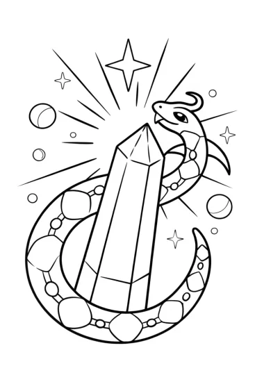 A coloring page of Guardians of the Celestial Realm: Crystal Serpent Adventure