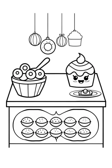 A coloring page of Shopkins Bakery Bonanza: Cupcake’s Sweet Adventure!