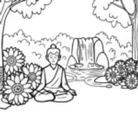 Goku Meditating in the Serene Forest