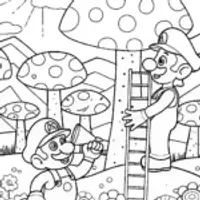 Mario and Luigi in the Mushroom Garden Quest