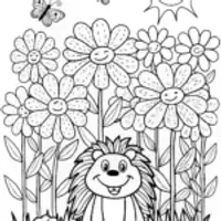 Happy Hedgehog in a Colorful Garden Adventure