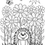 Happy Hedgehog in a Colorful Garden Adventure