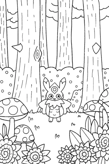 A coloring page of Zygarde’s Nature Guardian Coloring Page