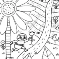 Ninja’s Colorful Flower Adventure in the Garden