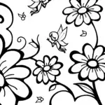 The Dancing Flower Fairies Coloring Page