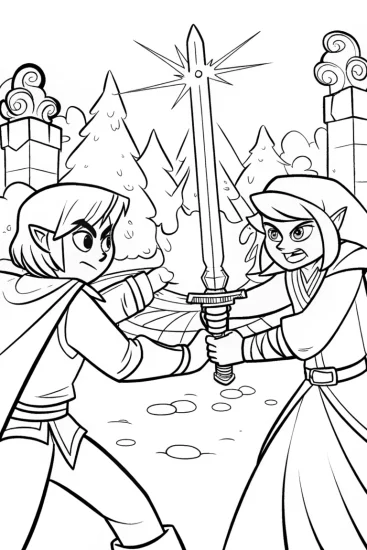 A coloring page of Champion’s Duel in the Summoner’s Rift: Epic Showdown!